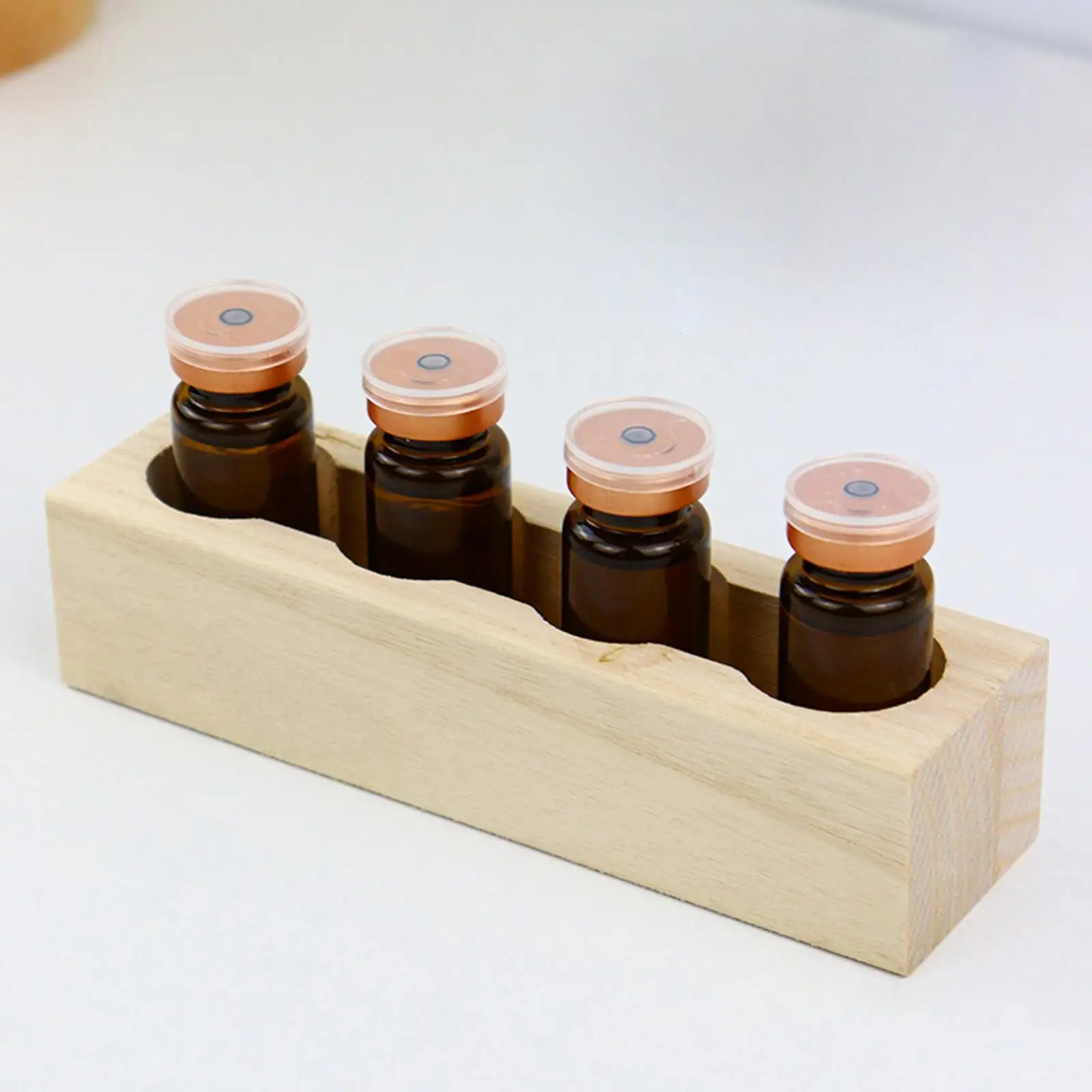 Essential Oil Storage Rack Tabletop Storage Shelf Nail Polish Rack Wood Essential Oil Bottle Holder Cosmetic Organizer Rack