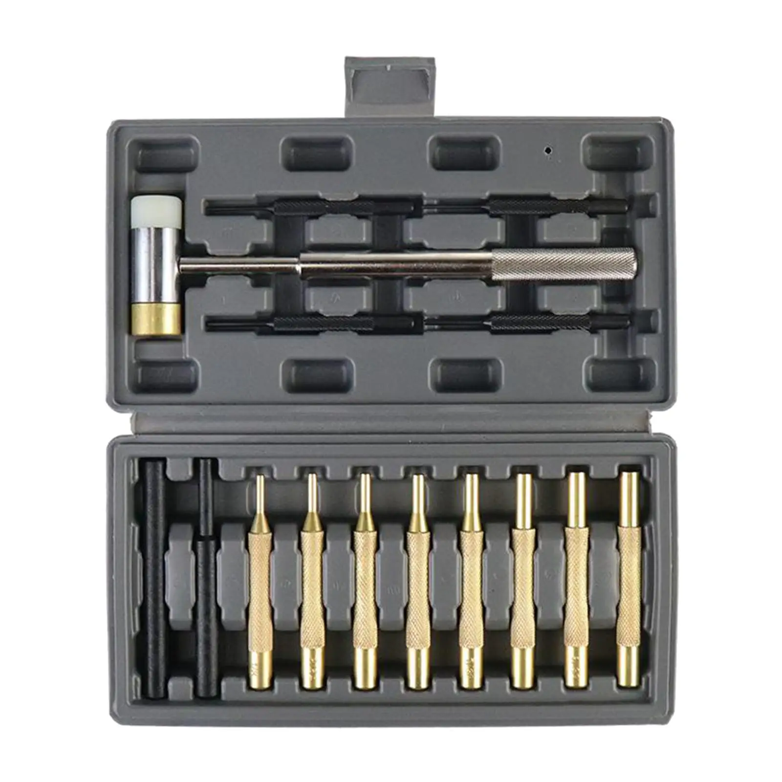 15Pcs Punch Set with Brass, Steel, Punches   Hammer for 