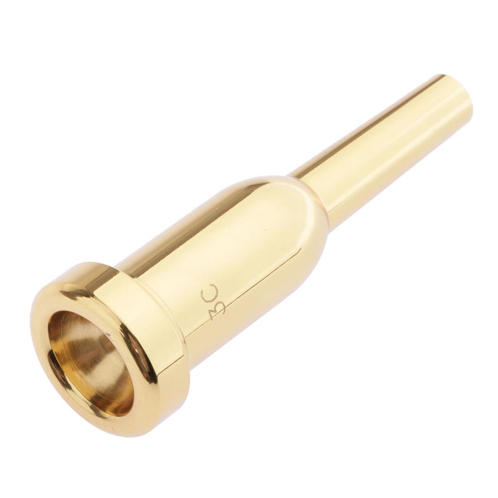 Heavy Trumpet Mouthpiece Replacement 3C Size Gold Plated Rich   Musician