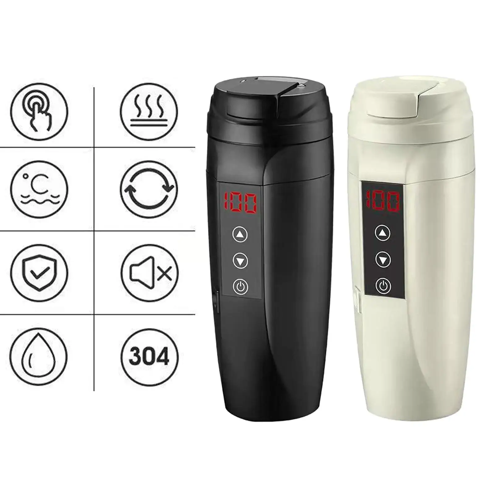 Electric Car Kettle Boiler 12V/24V er Coffee Drinking Milk Portable Tea   Boat Camping 450ml Mug