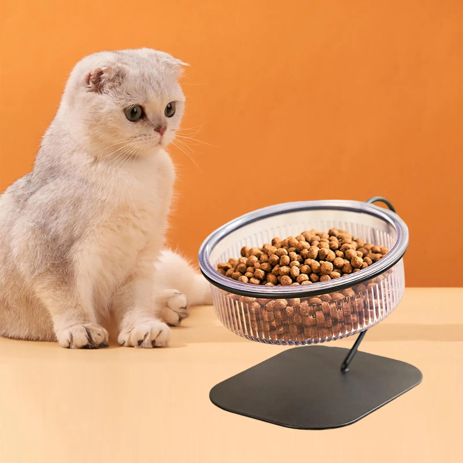 Raised Cat Food Bowl Snack Bowl Water Food Feeder Stable Detachable Portable Pet