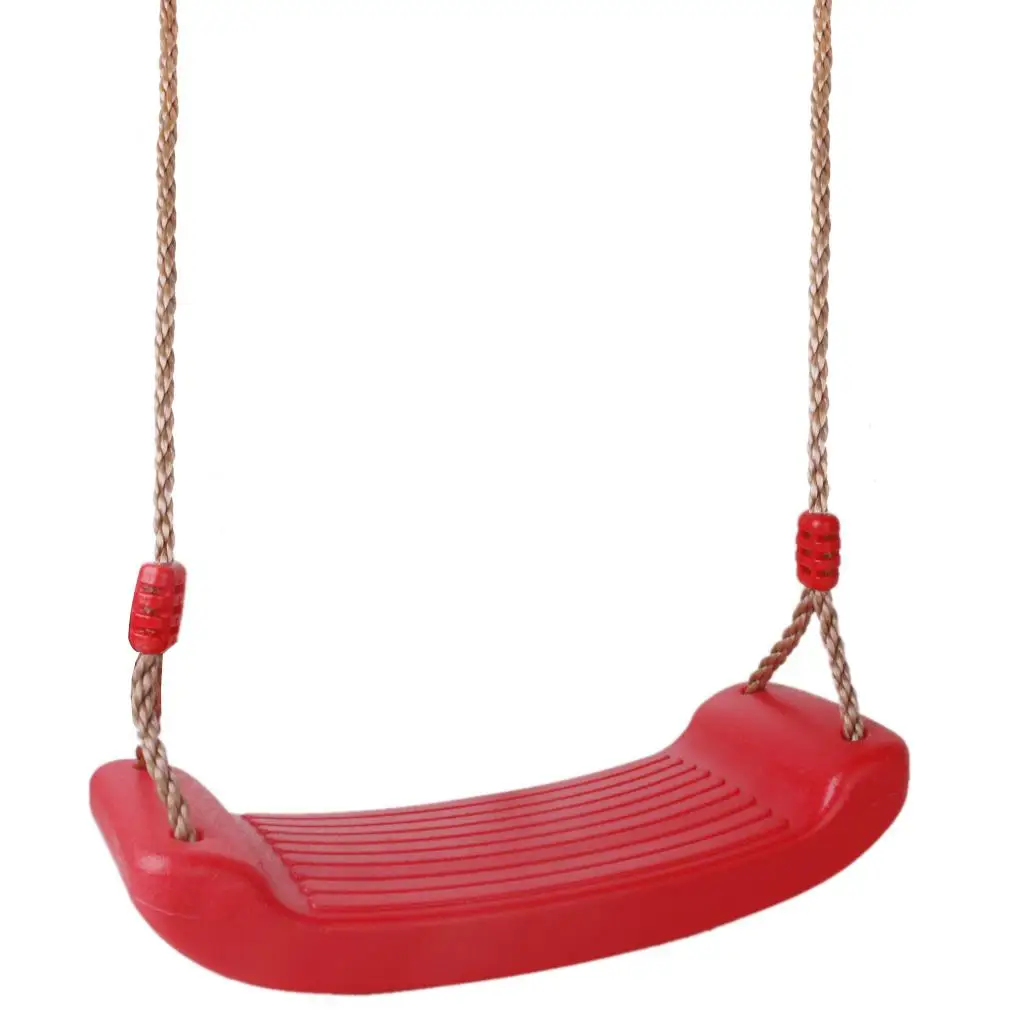 Red Swing Seat With Rope Set Kids Indoor & Outdoor Garden Playground Toy