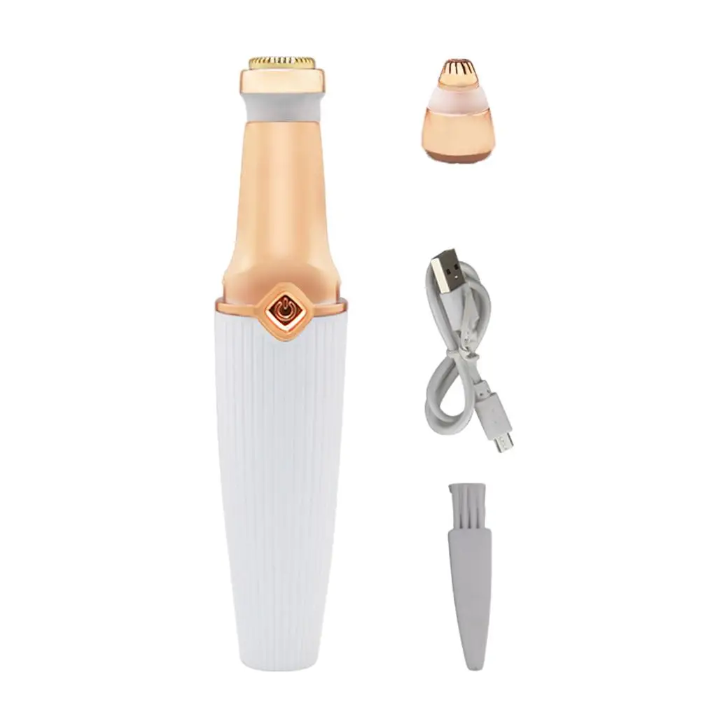 Eyebrow Trimmer Facial Hair Remover with Comb No Pulling Sensation Painless Chin Neck Peach-Fuzz