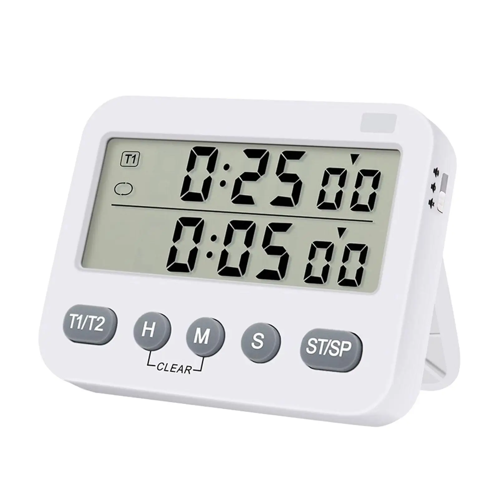 Dual Digital Timer with Magnet with Bracket Durable Multifunctional Alarm Clock for Kitchen Children Sleep Desktop Exercise