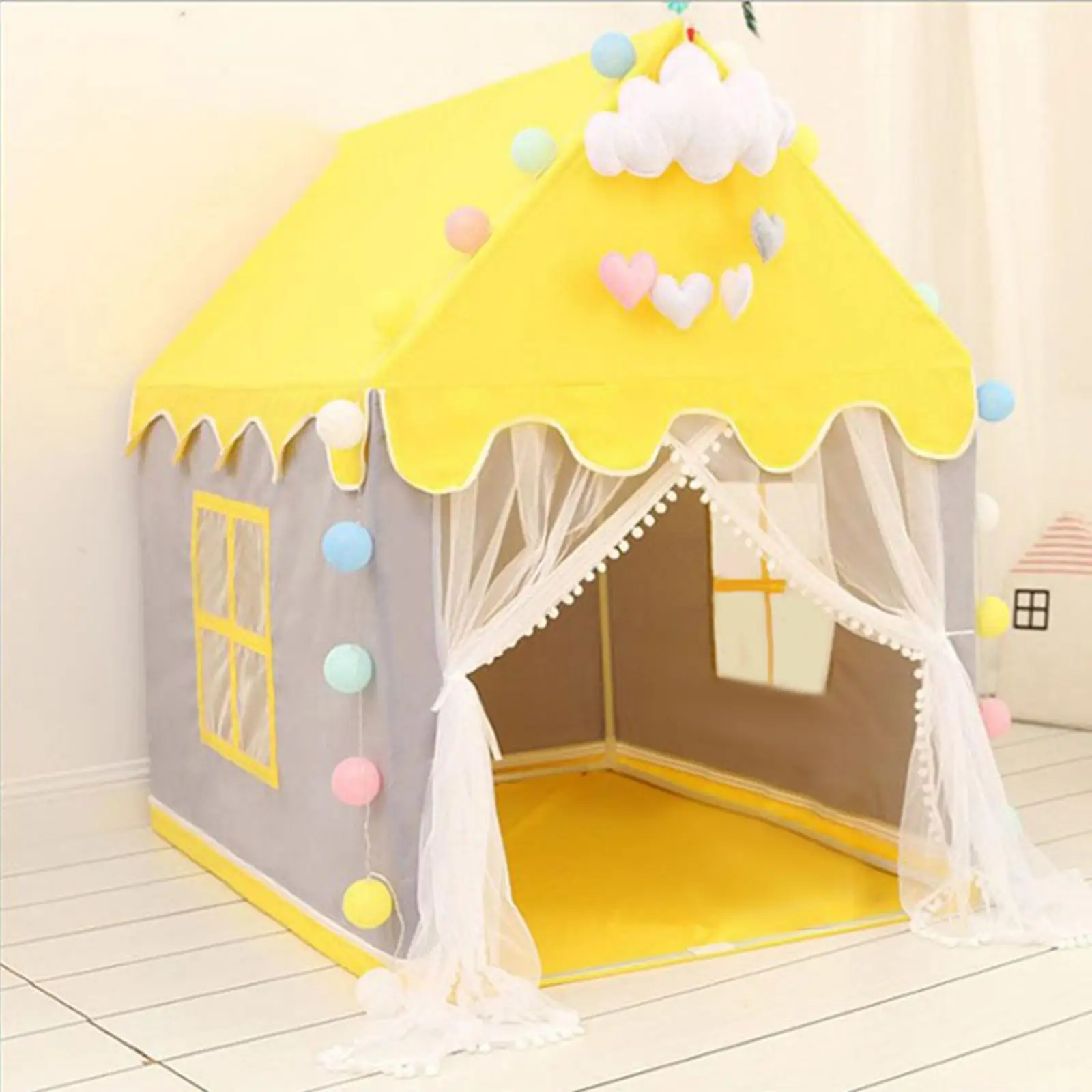 Kids Play Tent, Large Indoor Playhouse with Windows, Boys & Girls Play Tent for