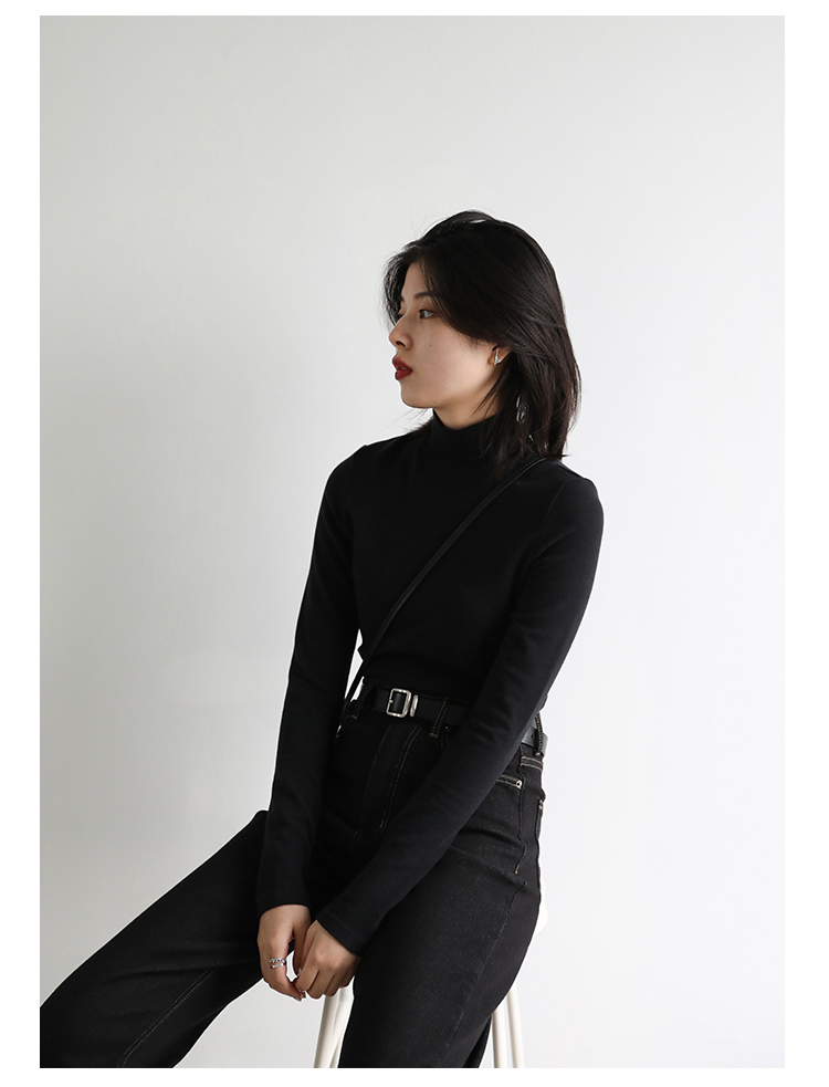 CHIC VEN Women Sweatshirt Turtleneck Pullovers Casual Solid Dralon Warm Bottom Blouse Office Lady Tops Autumn Winter 2023