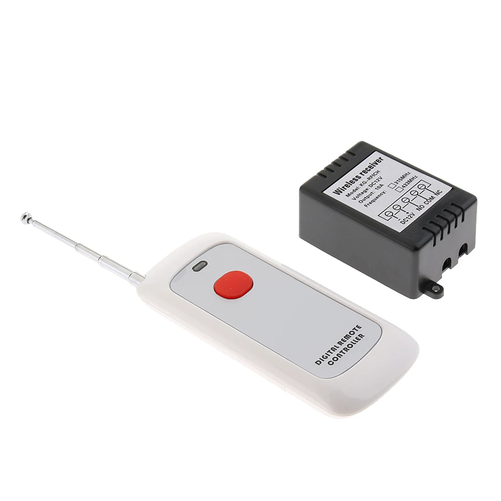 Universal RF Remote Control Switch Transmitter DC12V 10A 433 Available, Up to 1000Meters Remote Control Distance