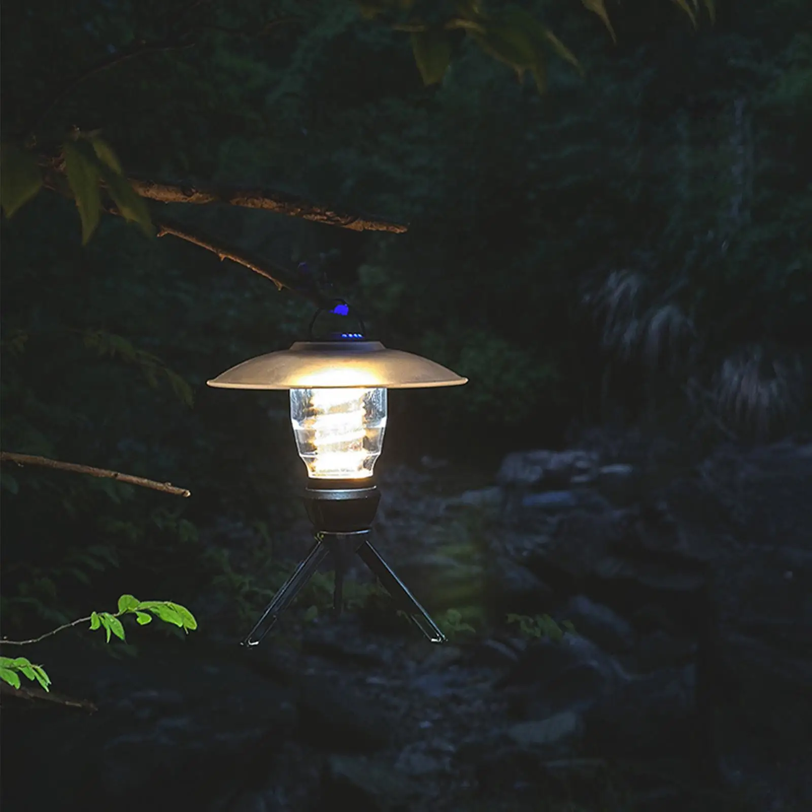 Hanging Tent Lantern Rechargeable 4 Modes Stepless Dimmable with Tripod Camping Lantern for Hiking Camping Power Failure Fishing