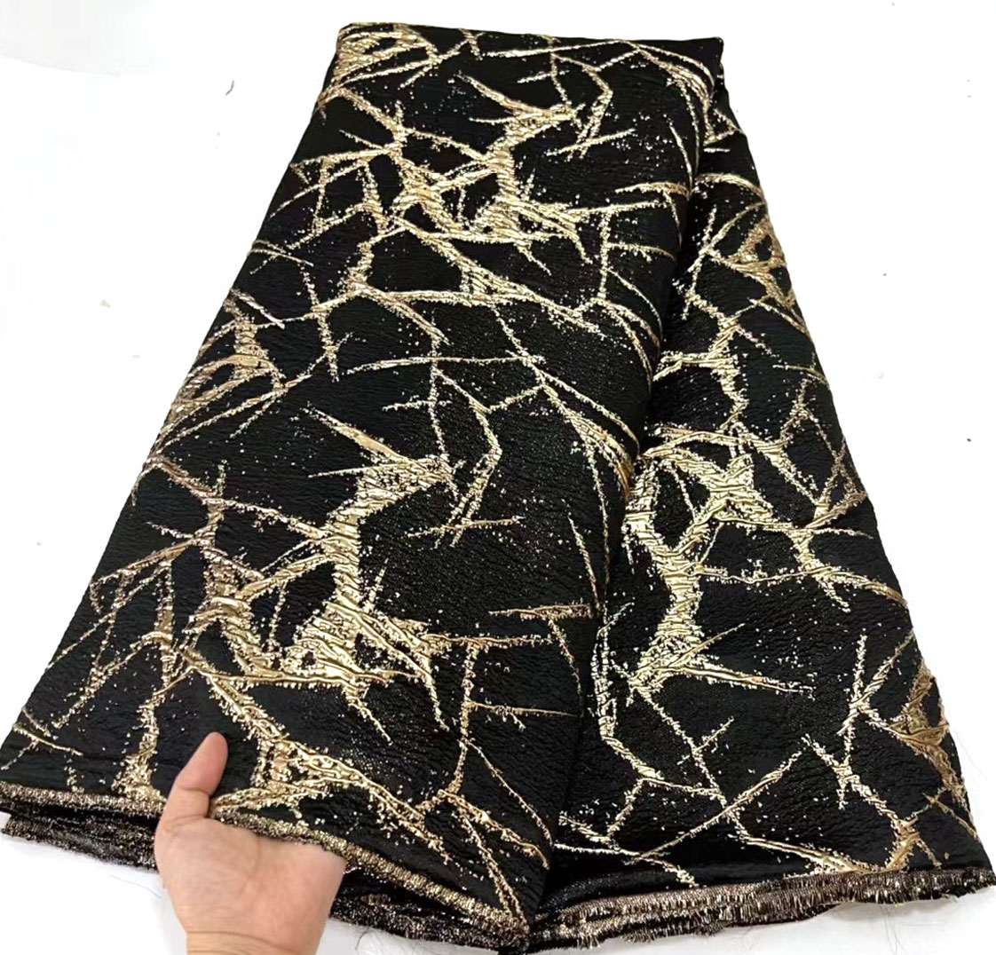 Qualidade Bordado Brocade Jacquard Tecido Francês Tule