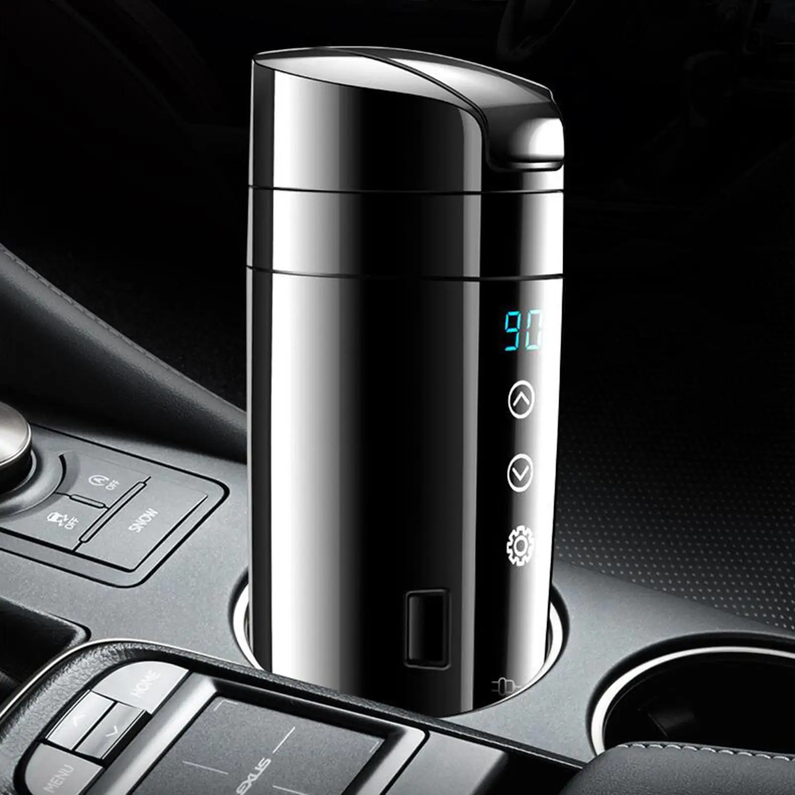 Portable 12V/24V Car Kettle Boiler Temperature Display Heating for Milk