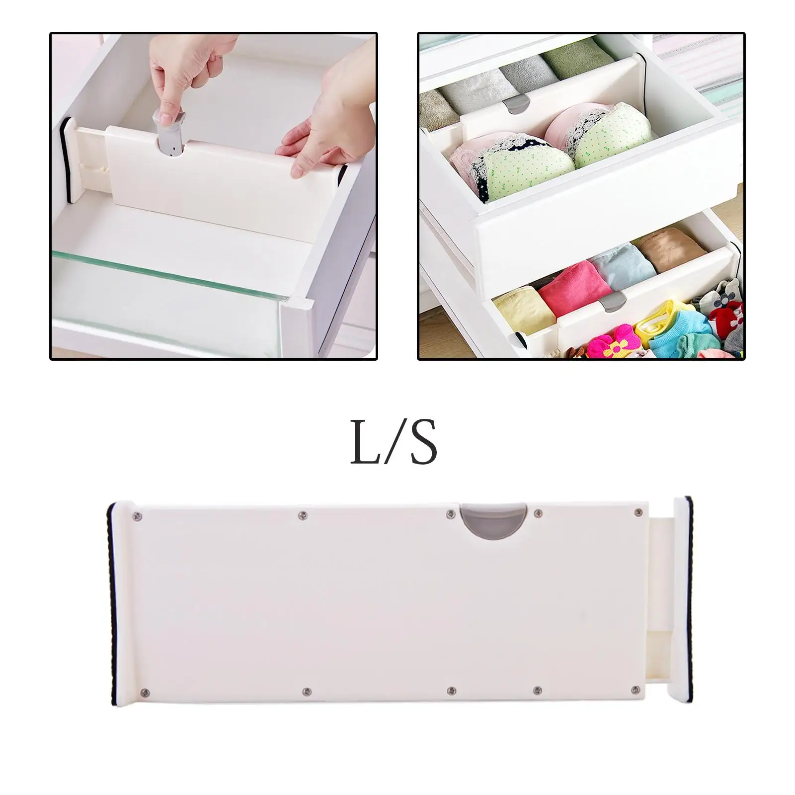 Storage Drawers Divider Adjustable Separators Retractable ABS Plastic Dresser Organizer for Cabinet Bedroom Cloth Kitchen Office