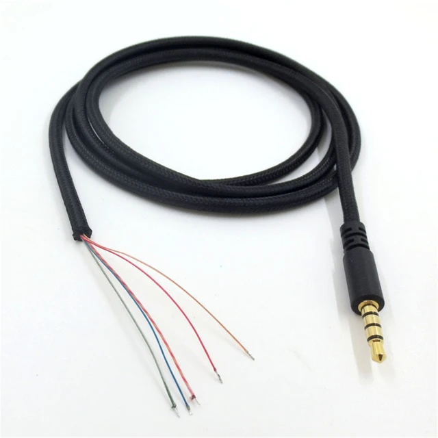 Headphone Cable Replacement 3.5mm Male Plug Jack Connector to Bare Wire  Open End TRS 5 Pole Stereo Cord Dropshipping