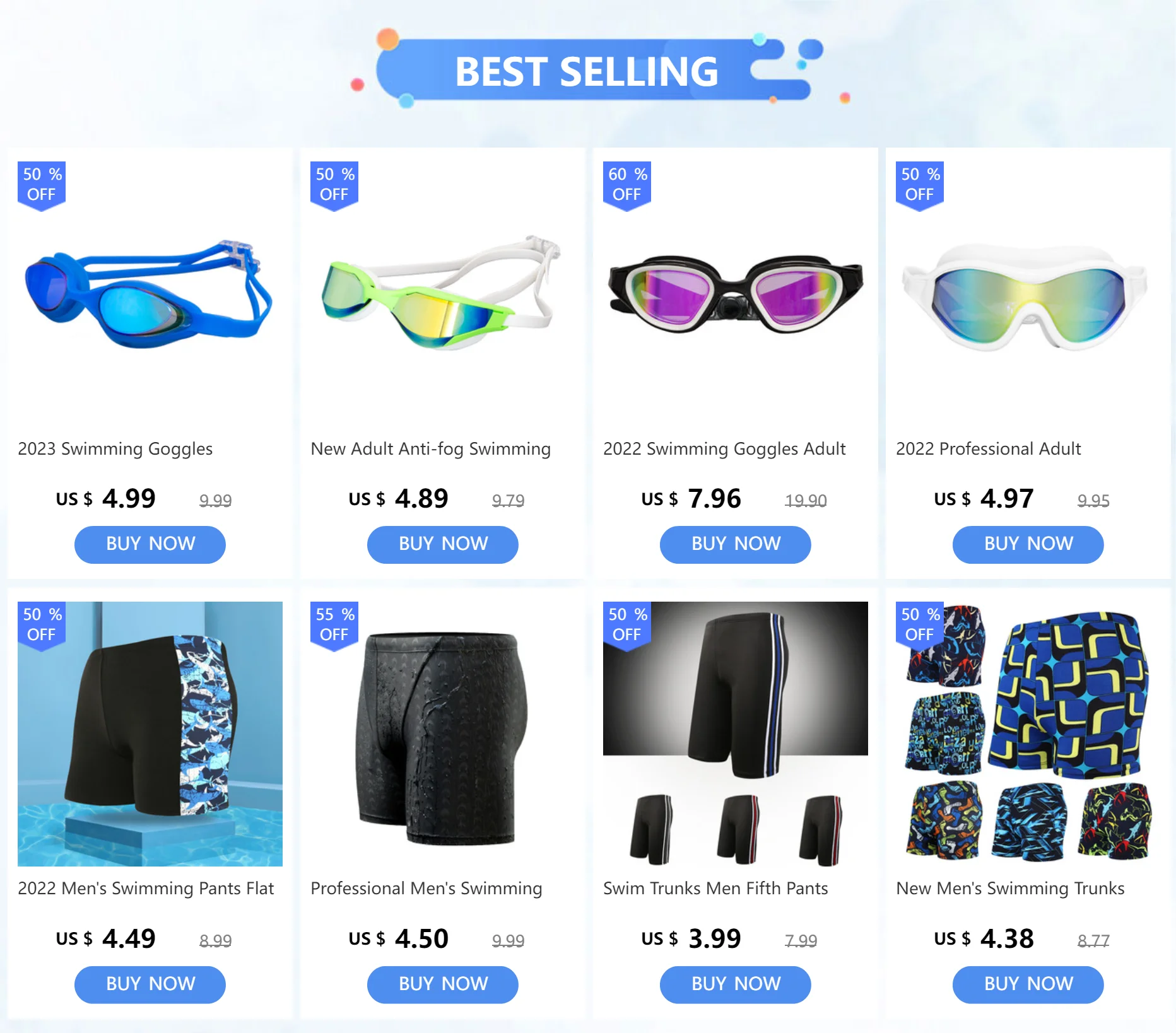 New Fashion Large Frame Swimming Goggles for Adults High Quality HD Antifog Swim Glasses Manufacturer Direct Wholesale Price