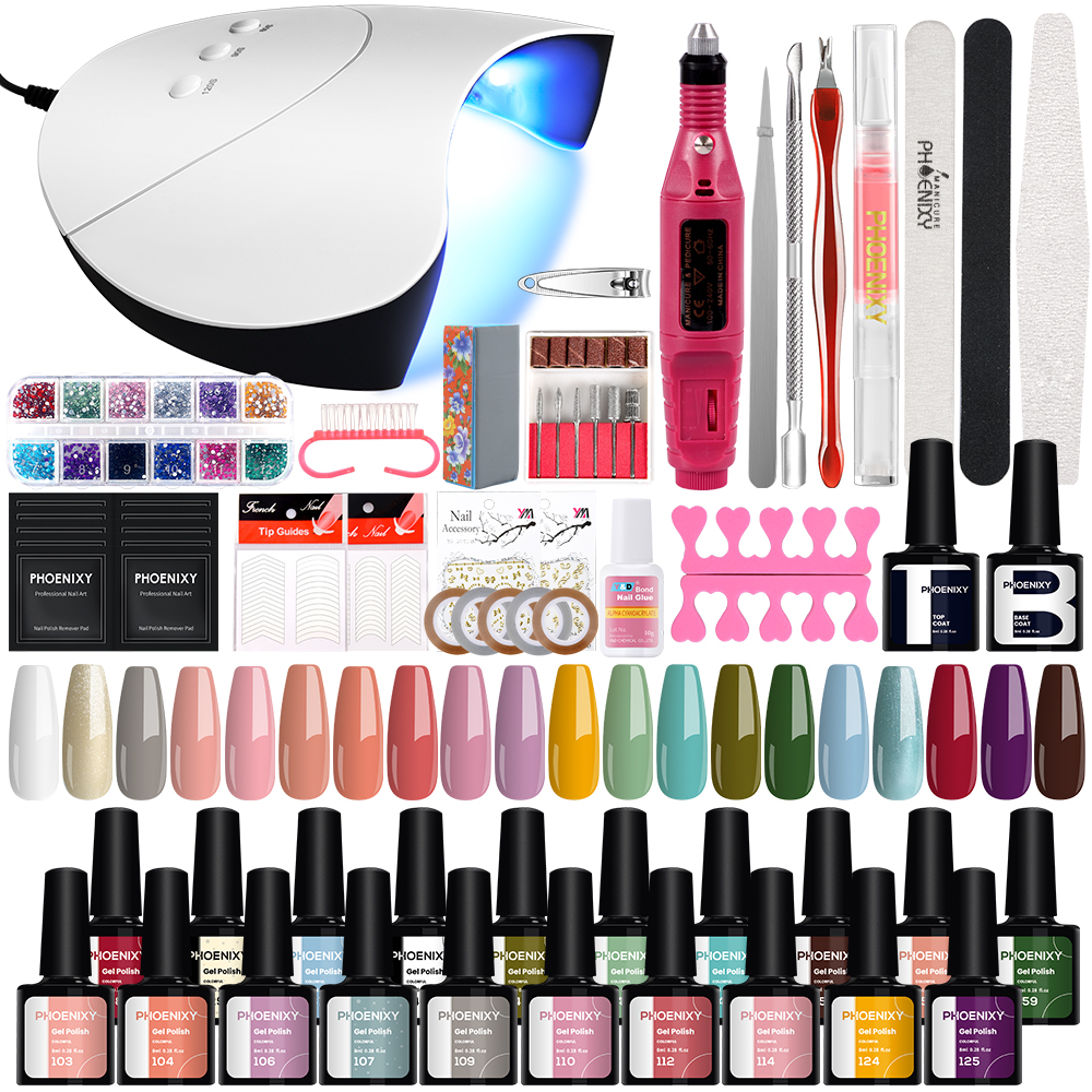 Best of Manicure Tool Kit 36W UV LED Lamp Dryer With 20pcs Gel Nail Polish Kit Soak Off Varnish Electric Nail Drill Machine Nail Art Set Reviews & Tips