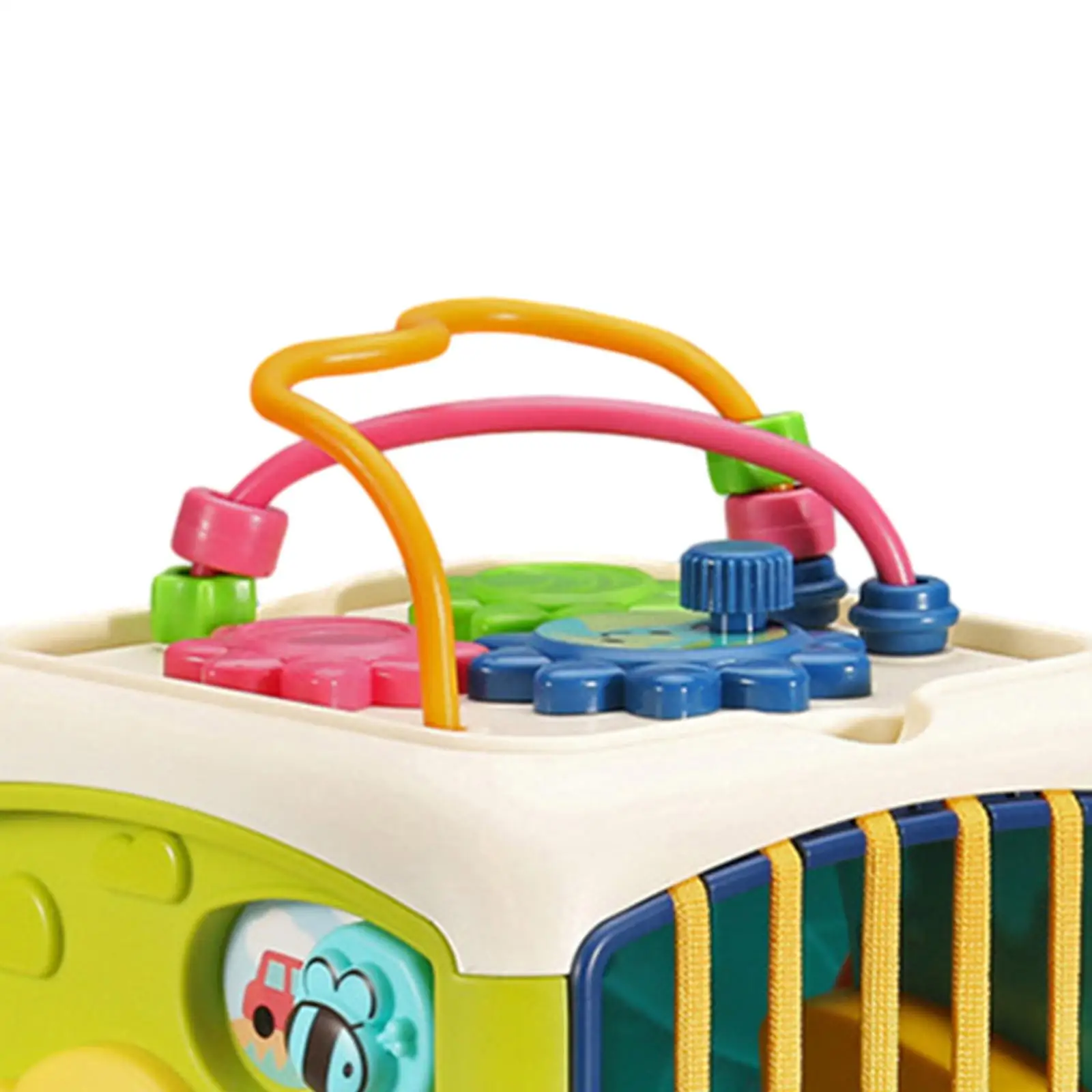 7 in 1 Activity Cube Toy Parent Child Interaction Play The Xylophone, Maze and Gears for Children Birthday Travel Toy