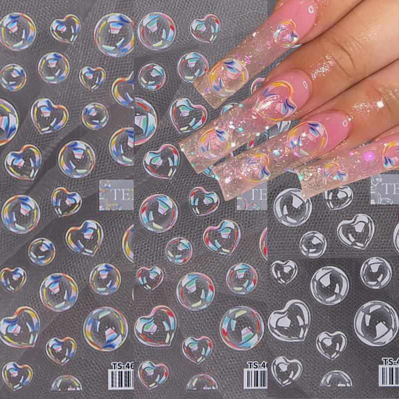 Best of 1PC Transparent Bubble Nail Art Sticker 8*10CM Lovely Cute 5D Bubbles Nail Decals Self-Adhesive Embossed Bubble Manicure Slider Reviews & Tips