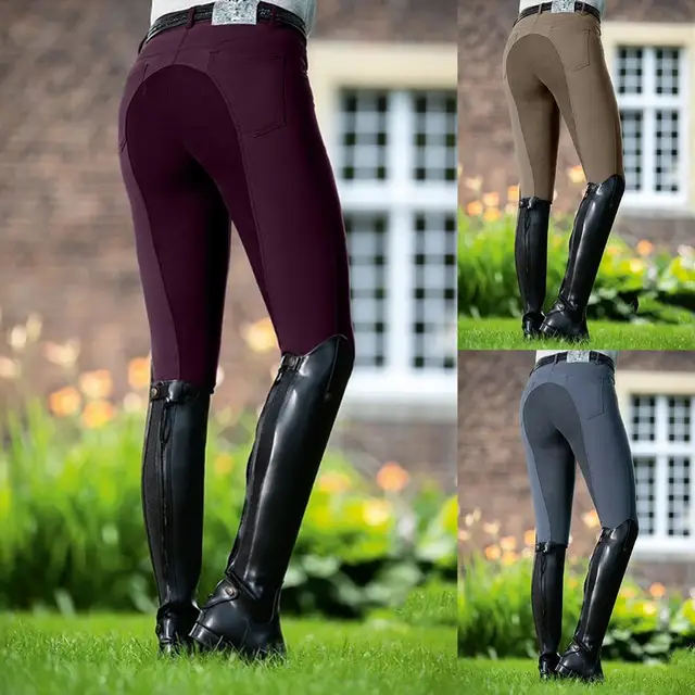 Ladies Horse Riding Leggings Tights Grip Phone Pocket Equestrian Pants -  AliExpress