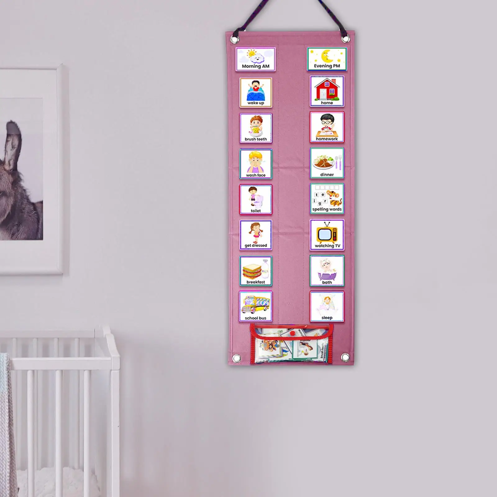 Visual Schedule for Kids Teaching Aids with 70 Cards Home Chore Chart Visual Planner for Children Kids Boys Girls Birthday Gifts