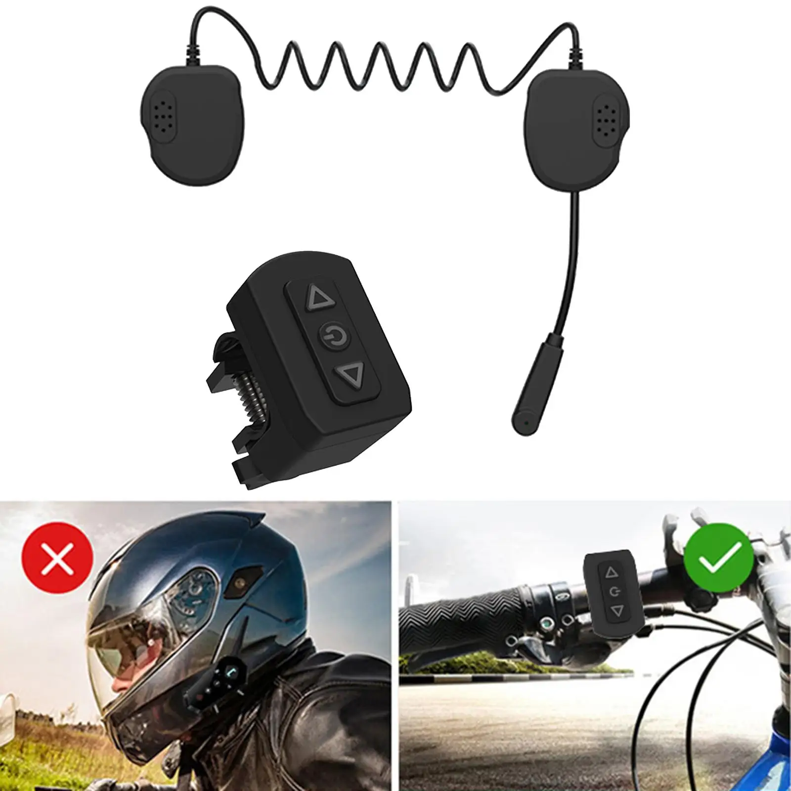 Motorcycle Remote Control Bluetooth Helmet Headphone Speakers Rechargeable