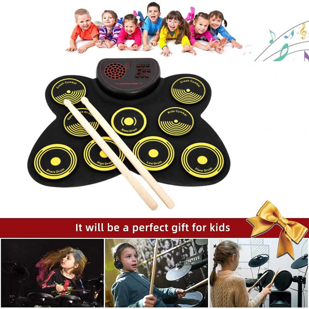 Title 4, 1 Set Electronic Drum Set With Drum Sticks Peda...