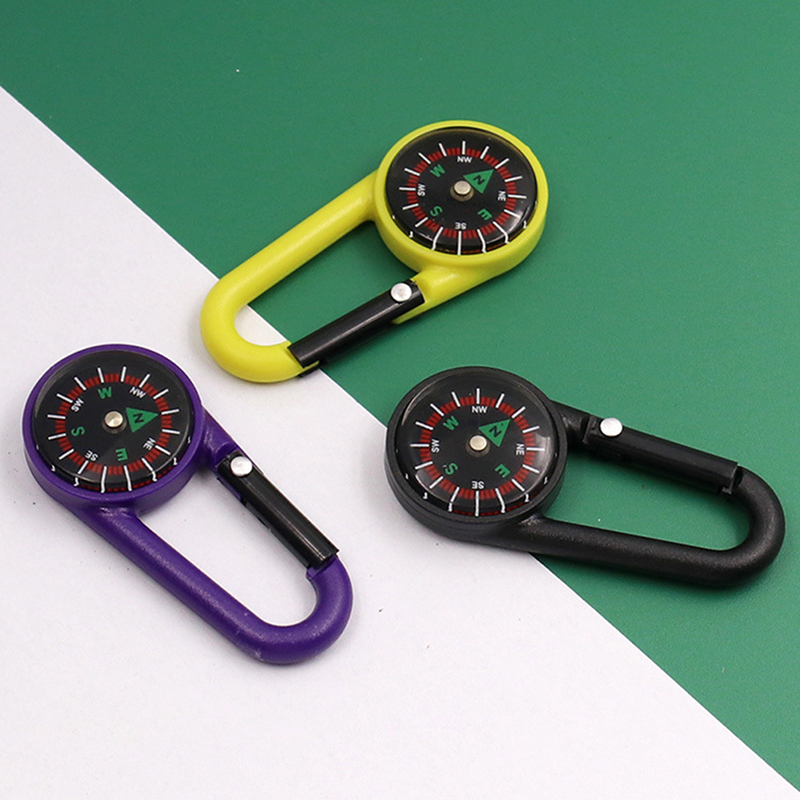 Description Picture 4 of itemMini Compass With Hook 2-in-1 Multifunctional Hiking ABS Carabiner Sensitive Guide Outdoor Mountaineering Key Ring Camping Tool