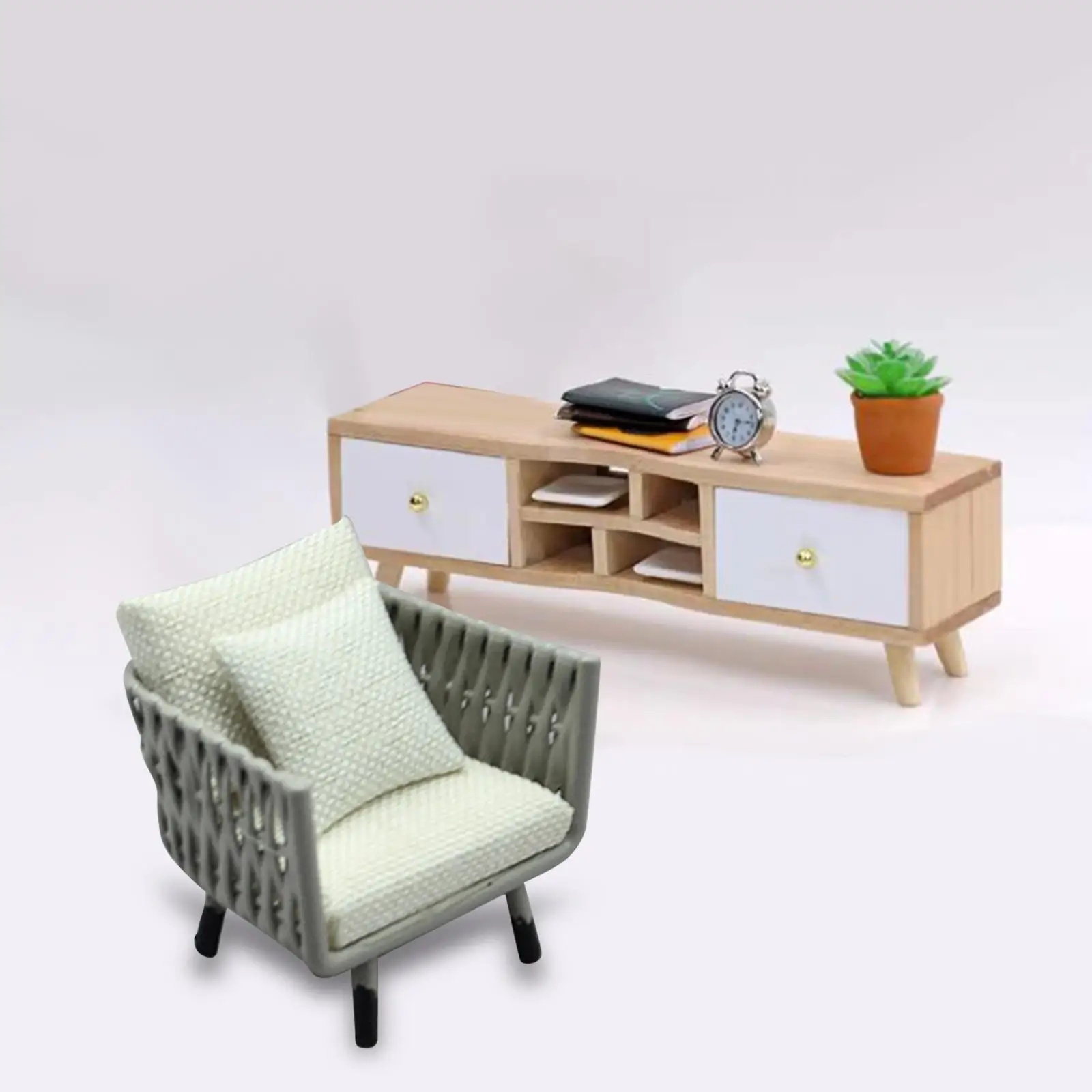 12TH Dollhouse Sofa Simulation Miniature Sofa for Children Toy Photo Props Fairy Garden Micro Landscape Livingroom