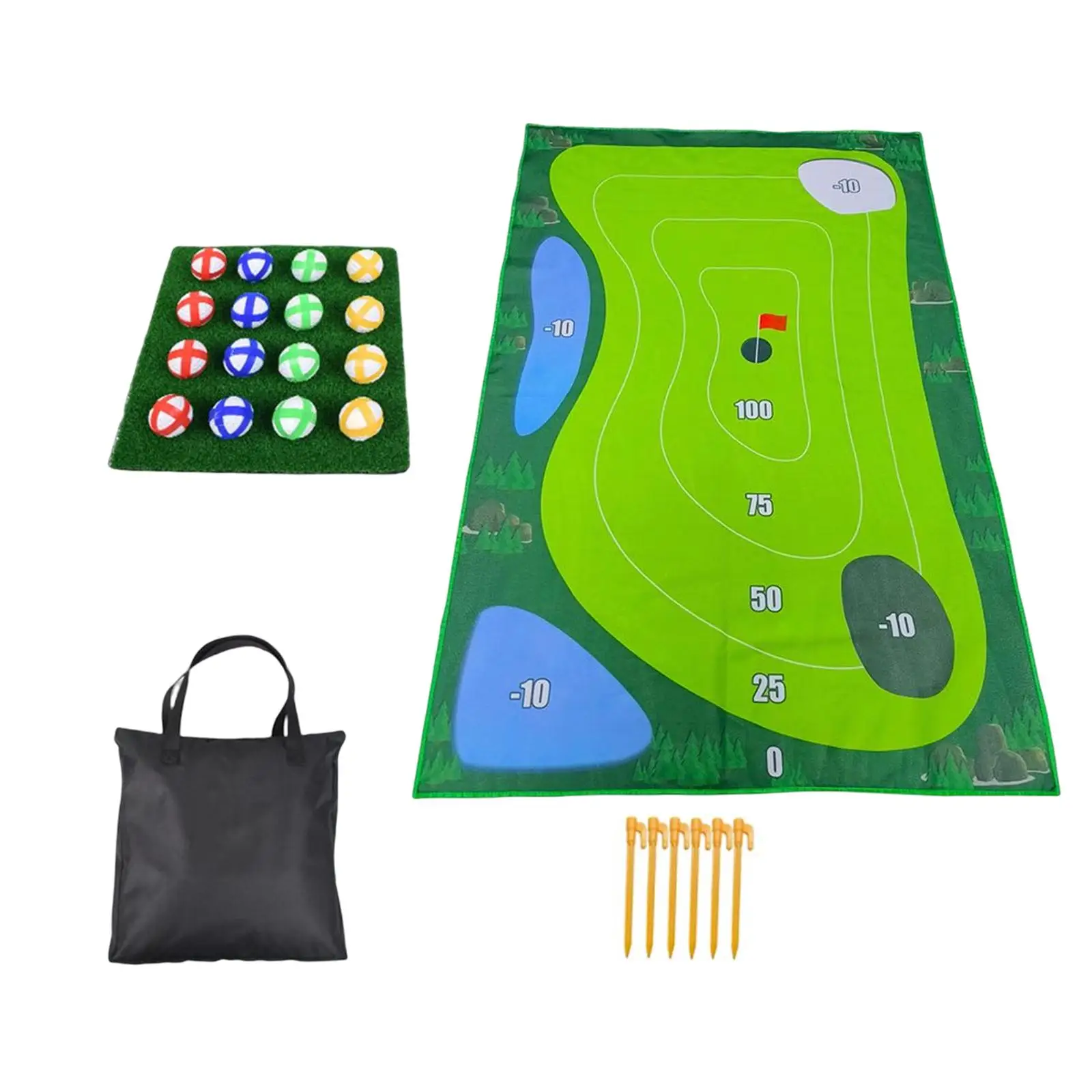 Casual Golf Game Set with Balls Hitting Mat Golf Putting Golf Training Equipment
