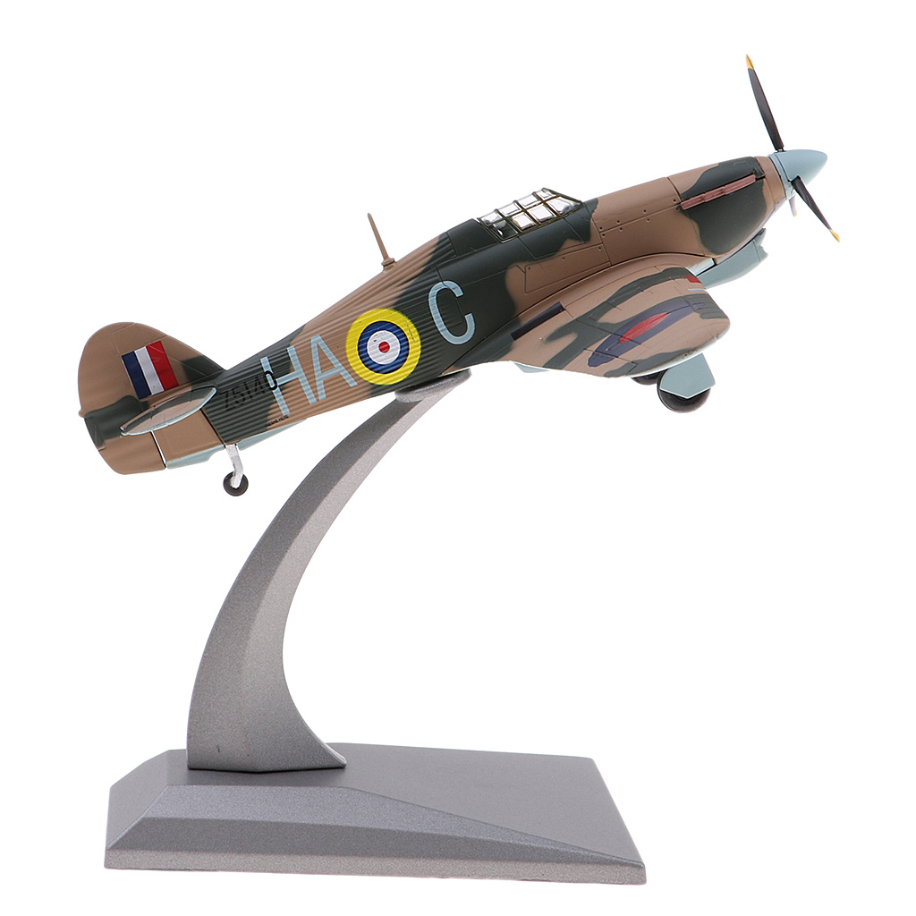 Diecast Airplane 1:72 WWII UK Hawker Hurricane Mk IIB Metal 5.5 inches Plane Model Office Collectable Decoration
