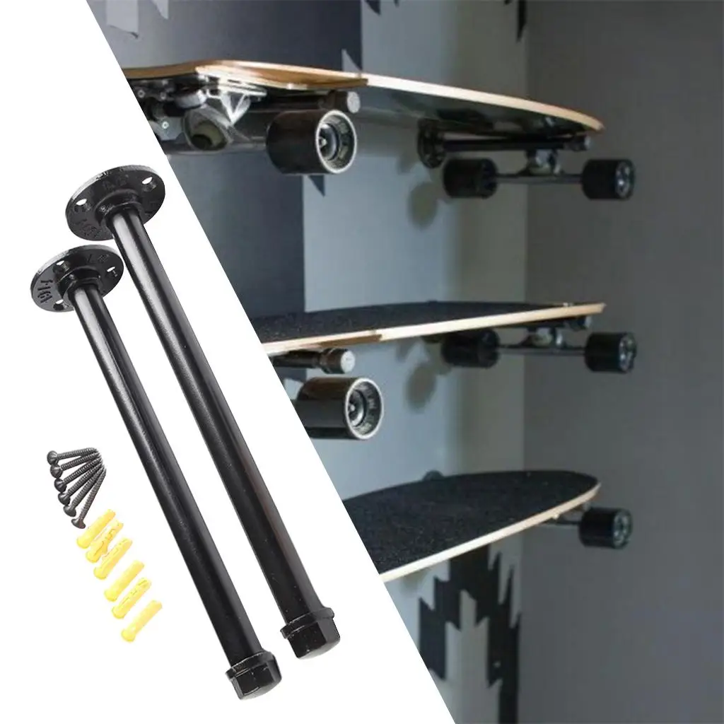 Skateboard Wall Mount Holder Rack Deck Home Display Hanger Stand Accessories for Longboard Skateboard Storage