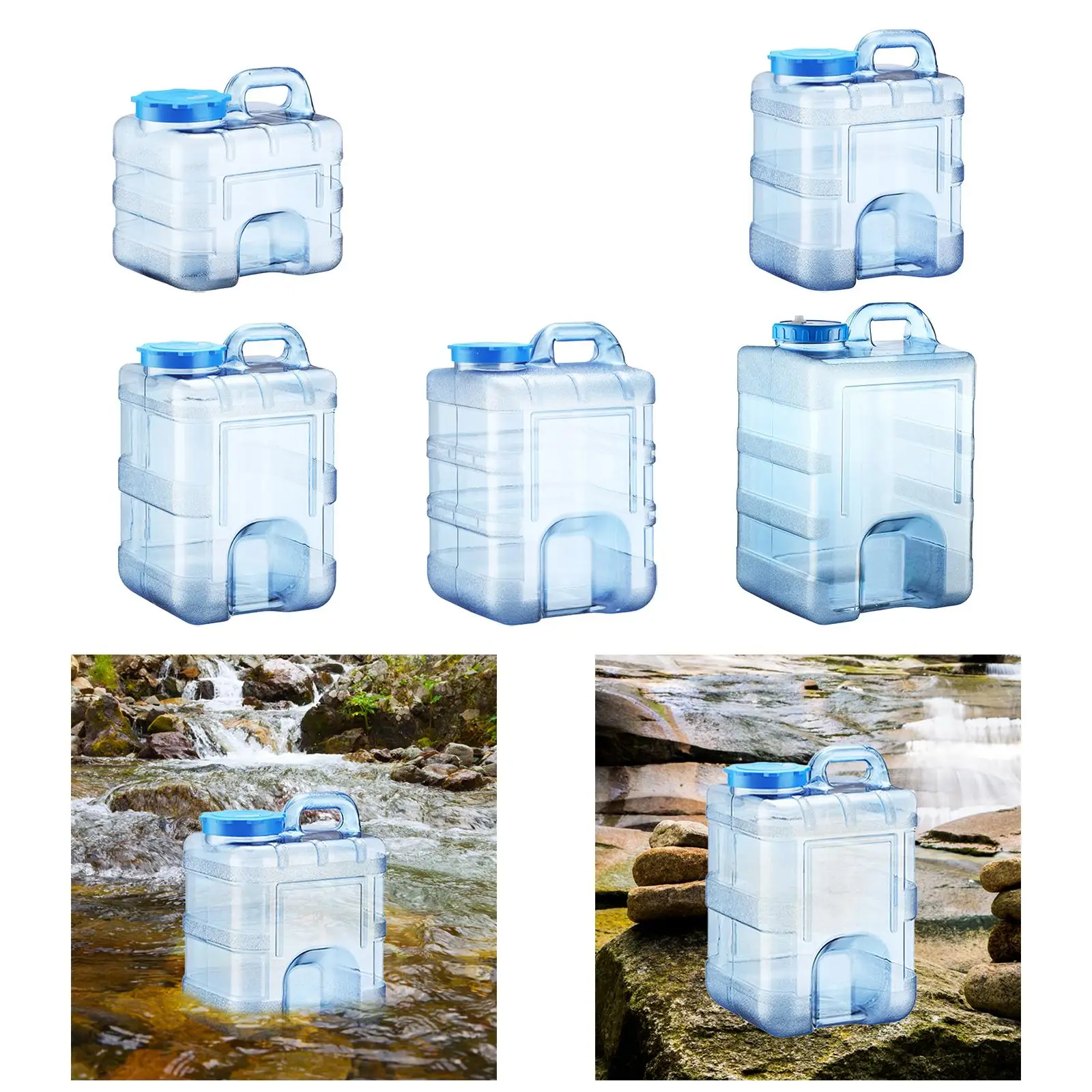 Camping Water Container Leakproof Large Capacity Empty Bucket Water Storage for Camping Backpack Outdoor Survival Picnic