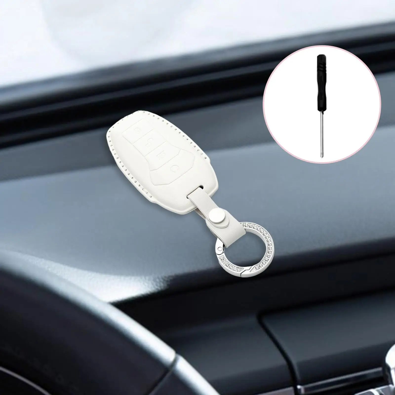 Vehicle Key Fob Cover with Keyring Dustproof Protector key Holder Soft Remote Key Shell Case for Han EV Yuan Plus Accessories