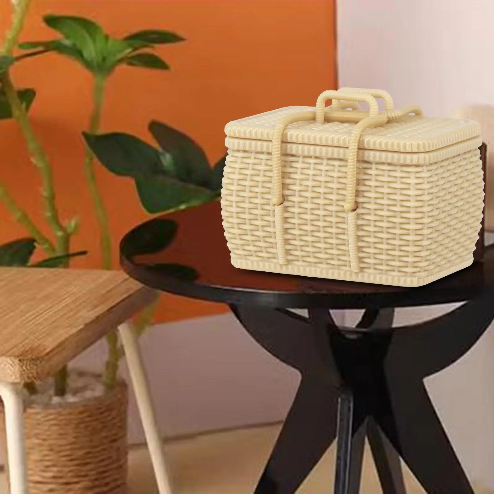 1/6 Doll House Basket Mini Furniture Model for Photography Prop DIY Scenery