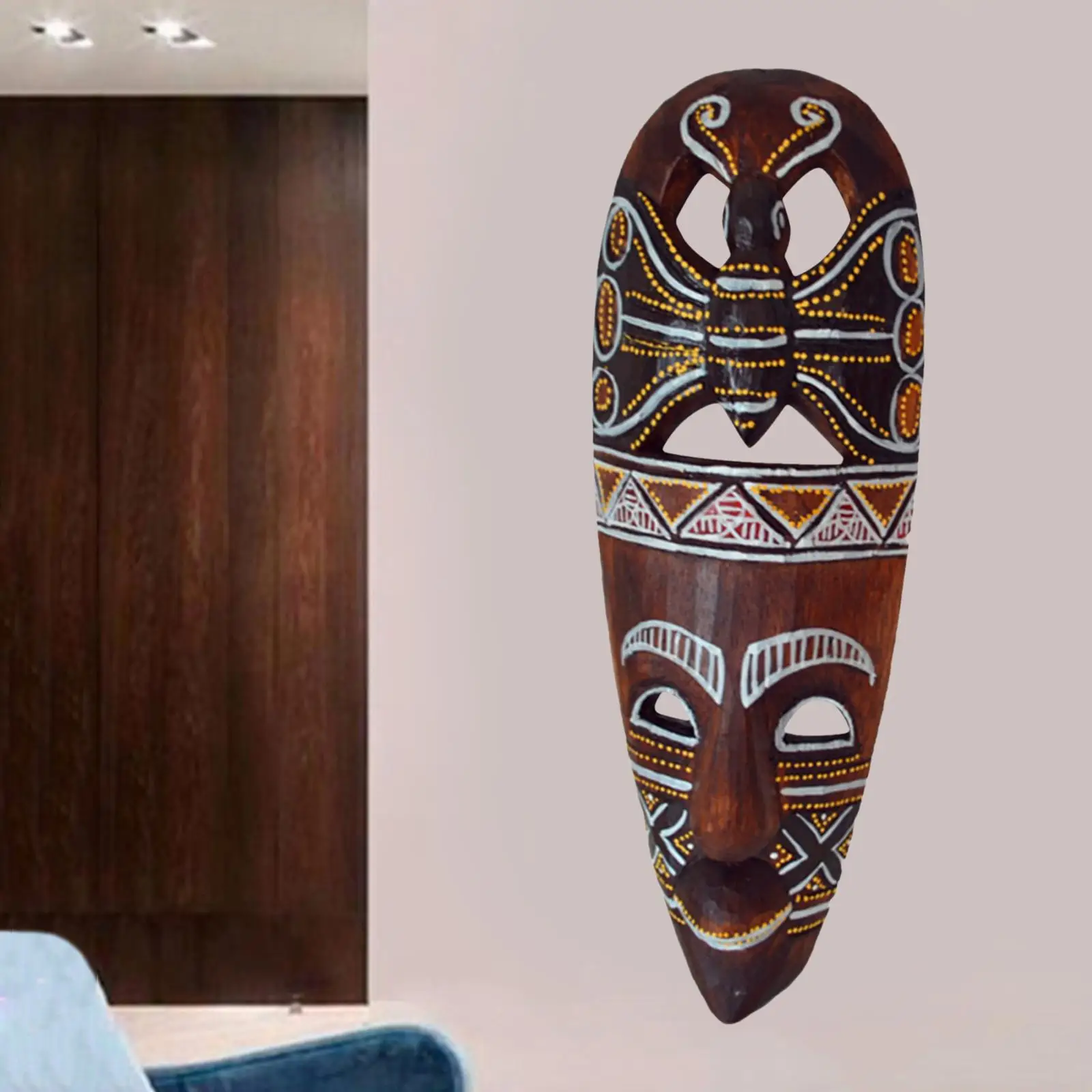 30/50cm African  Decor  Wall Decor Aboriginal Statue Africa Scratch Wooden Forest Exotic Solid Wood Mask African Crafts for Bar