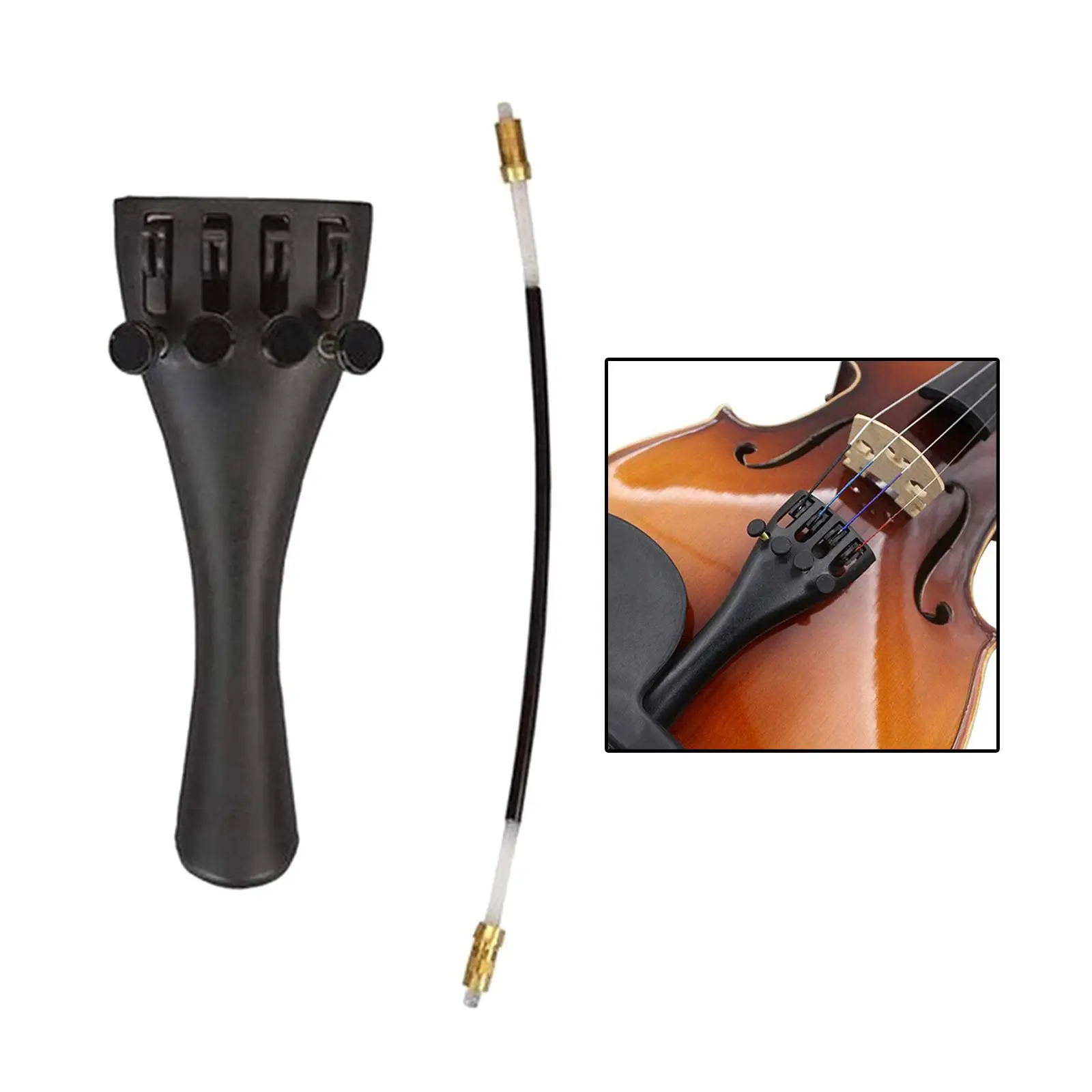 Cello Tailpiece 4/4 Cello with Tailpiece Wire Spare String Instruments Professional Easy to Install Durable Accessories Parts