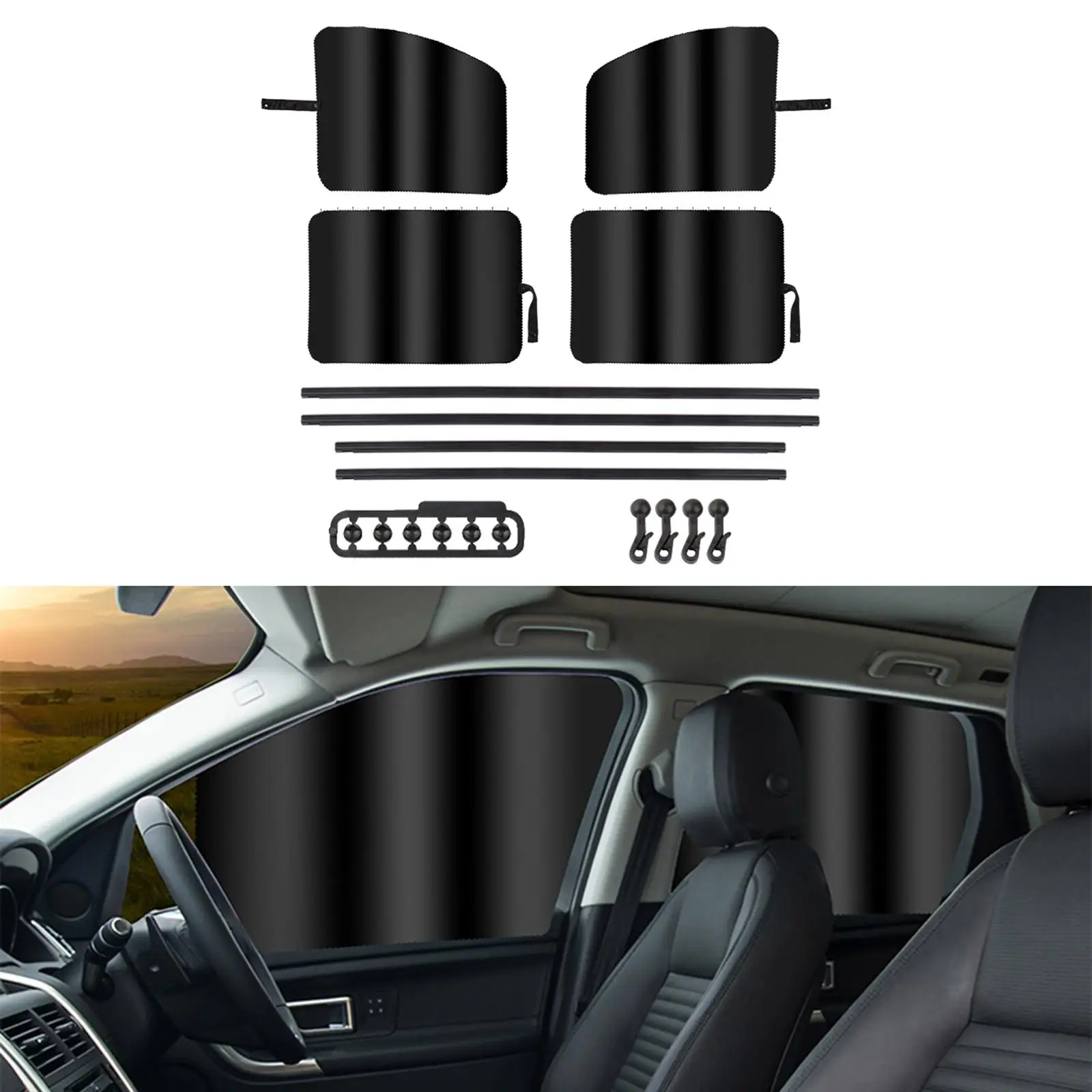 Universal Window Sunshades Cutains Slidable Curtain Automobile Shading Curtain Retractable Car Window Curtain for Dating