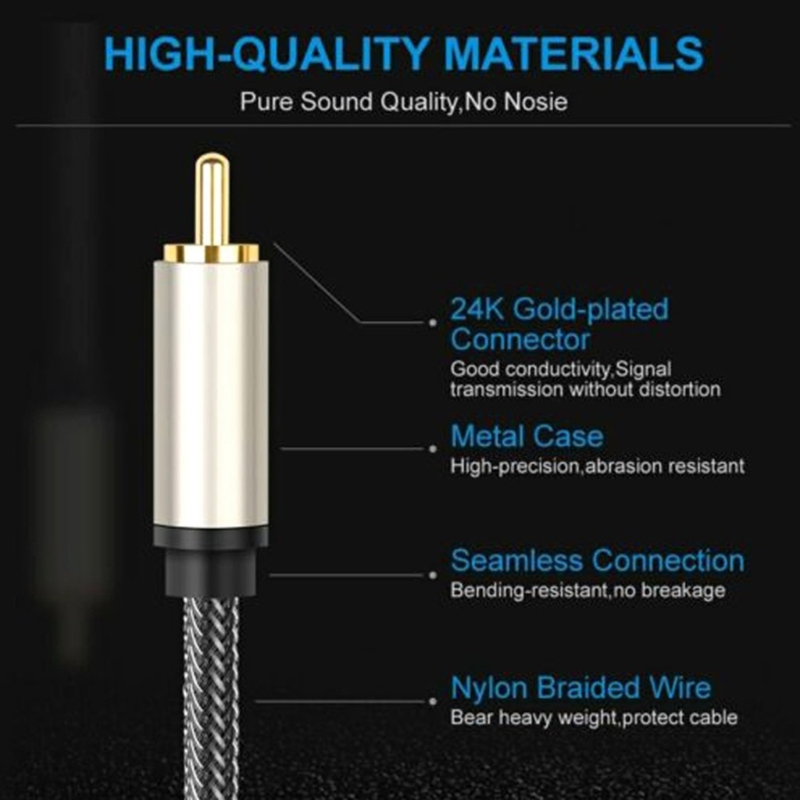 Title 5, Cabo coaxial de áudio digital 24K conectores ba...