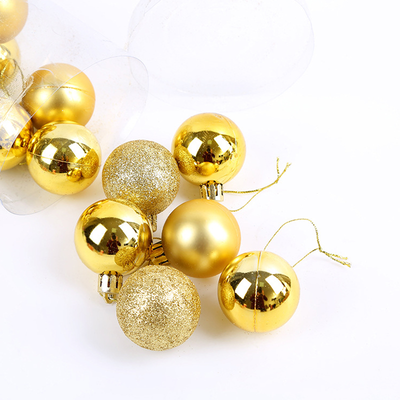 Description Picture 4 of item24Pcs Christmas Balls Ornaments Christmas Tree Decoration Shatterproof Hanging Ball Holiday Home Party Decor Shiny Plastic Balls