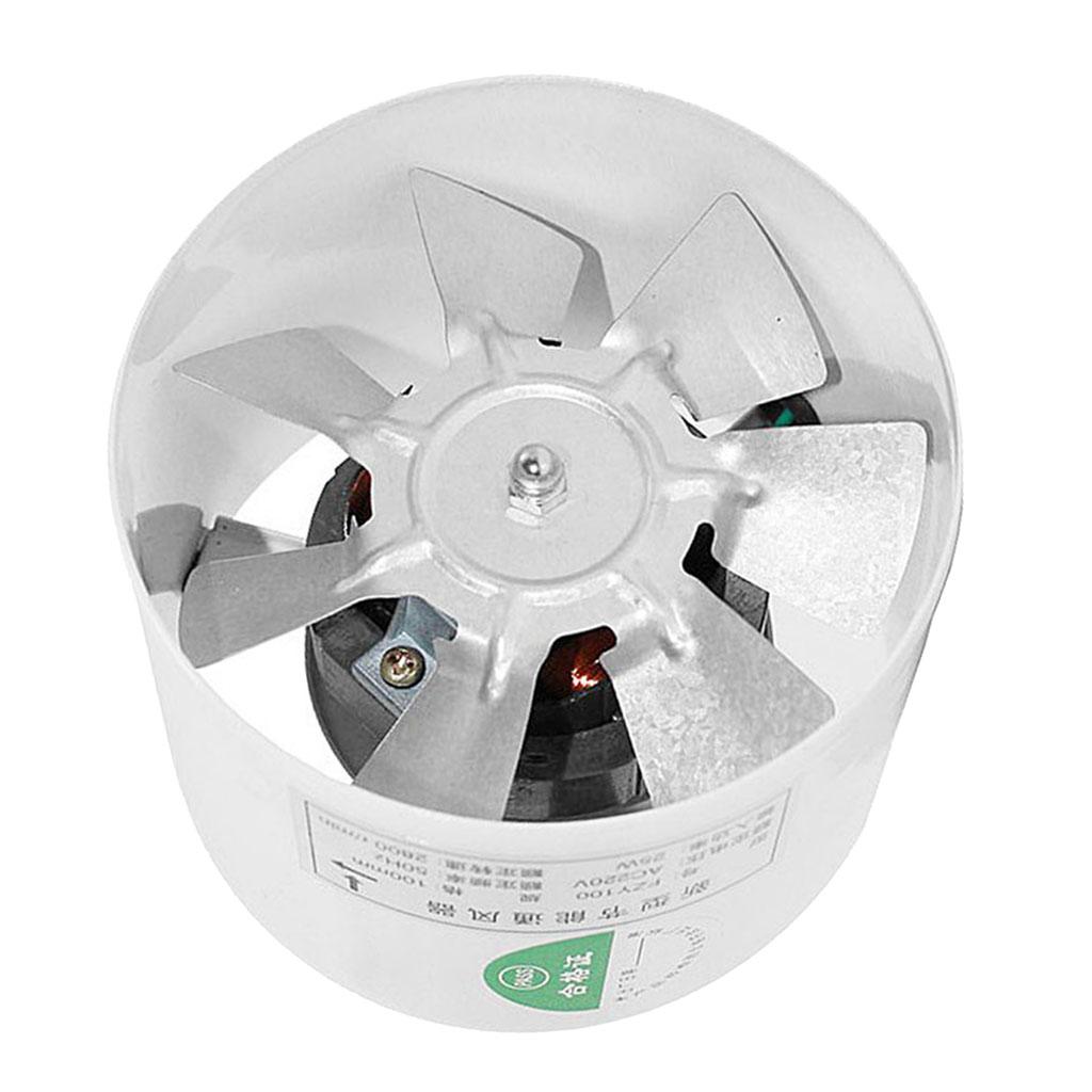  4 inch Inline Duct Fan - Ventilation Exhaust Fan for Marine Boat,  Booster,  Tents, Hydroponics - Silver