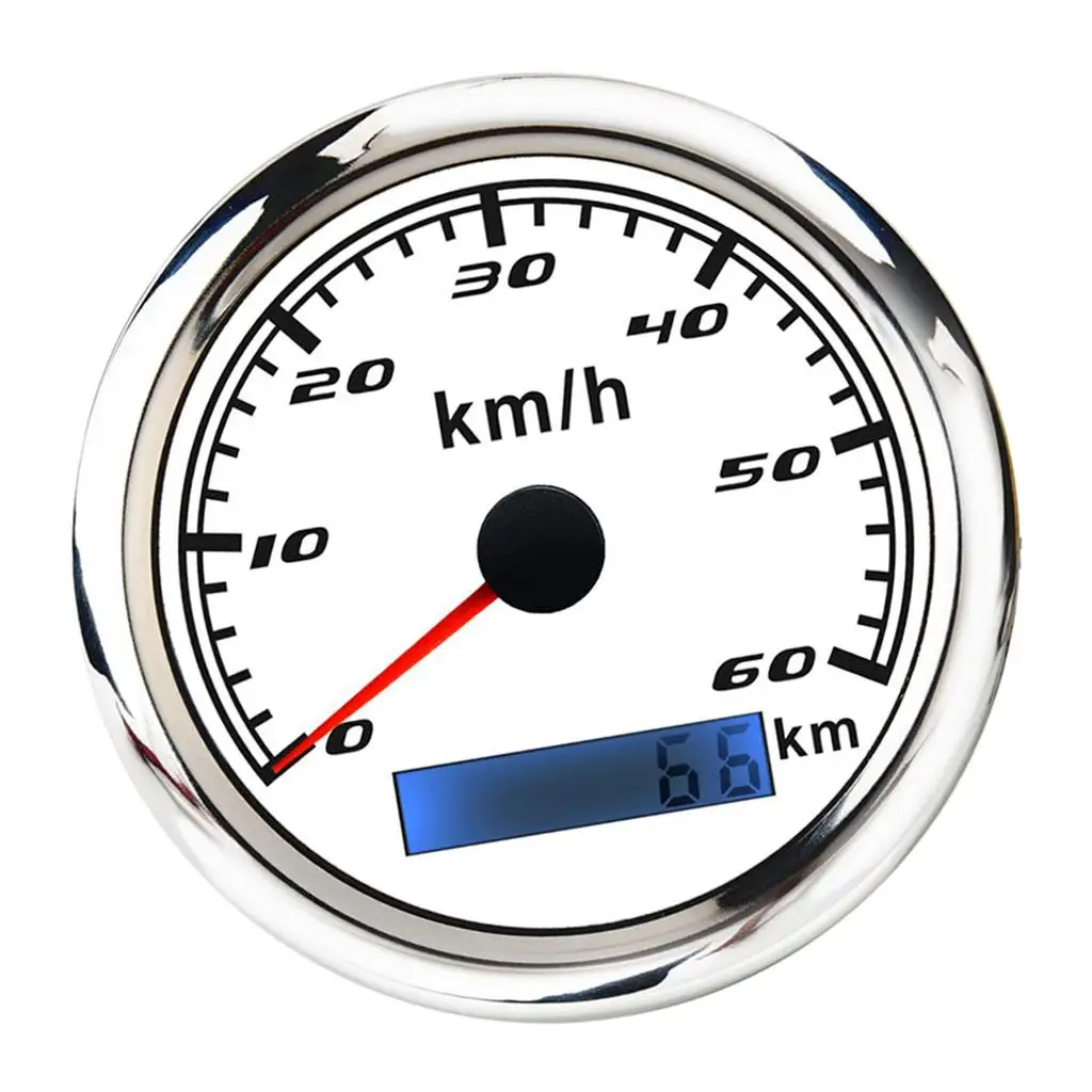 Waterproof GPS Speedometer  316 Stainless  Bezel  for Car Motorcycle Boat with LED Backlight 3/8``
