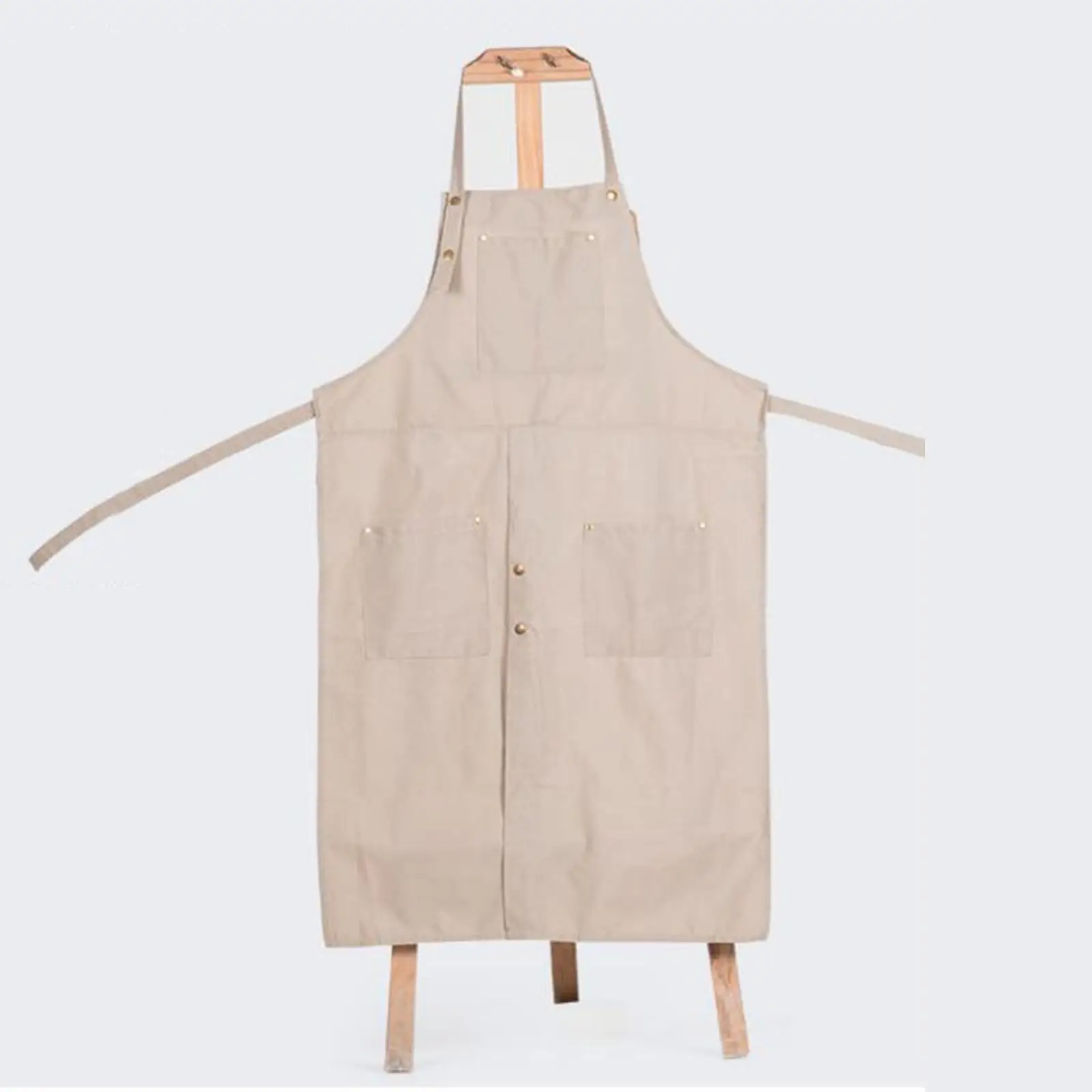 Professional Canvas Apron Aprons Uniform W/Pockets for Cooking Indoor Hair Cut