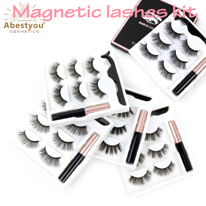 Best of Abestyou 3pairs Magnetic Eyelashes Mix Style 3D False Lashes Waterproof Liquid Eyeliner Set With Tweezer Cilios Magnetico Makeup Reviews & Tips