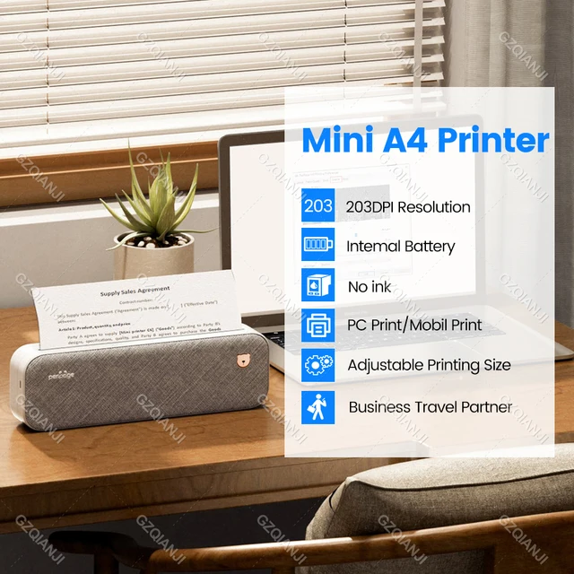 New Color Peripage A4 Paper Printer A40 Mini Thermal Inkless Printer  Wireless For Ios Android Mobile Photo Pdf Document Printing - Printers -  AliExpress