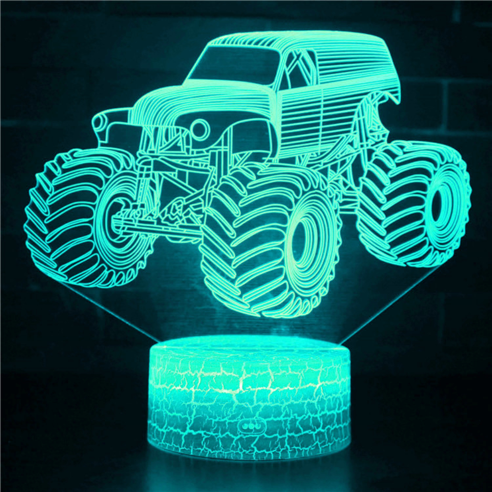 Noturna, Monster Truck, 7 Cores, Interruptor De