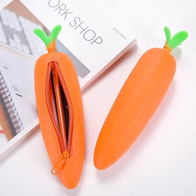 Cute Kawaii Carrot Pencil Case  Pencil School Supplies Carrot - Cute  Cartoon Pencil - Aliexpress