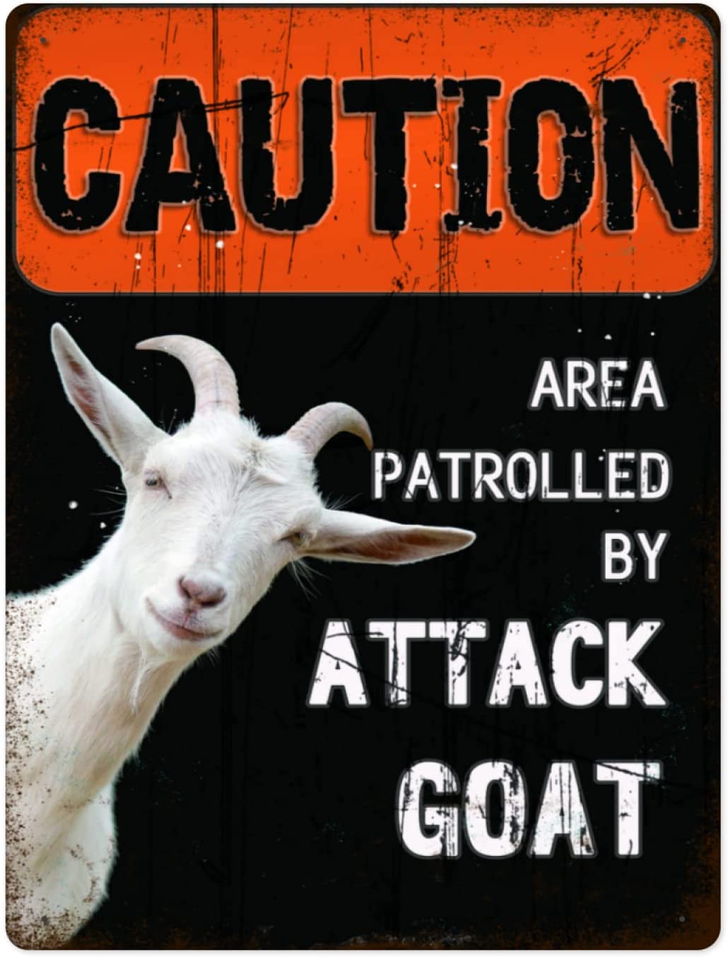 Title 1, Keuftiy Metal Tin Sign Warning Sign Goats Cauti...