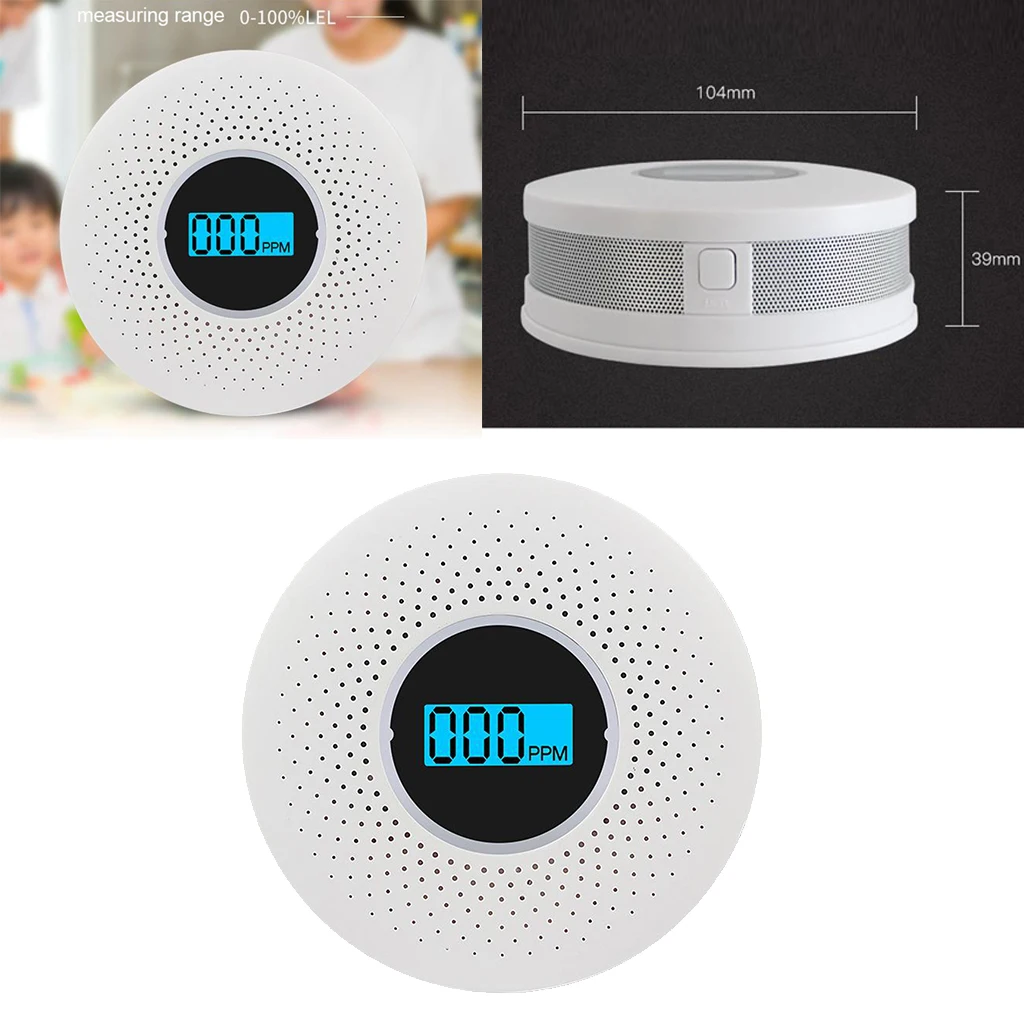 Combination Smoke and Carbon Monoxide Alarm Battery Operated Digital Display for Travel Home Bedroom Kitchen