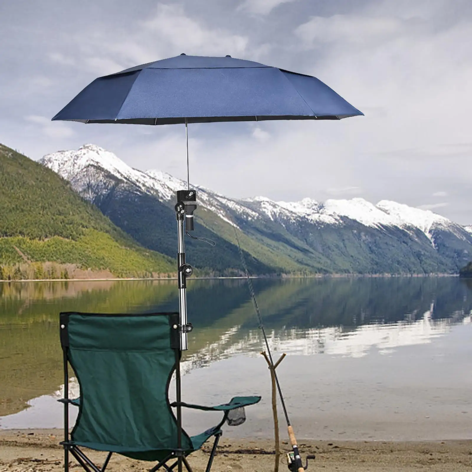 Beach Chair Umbrella with Universal Clamp Waterproof Adjustable Umbrellas
