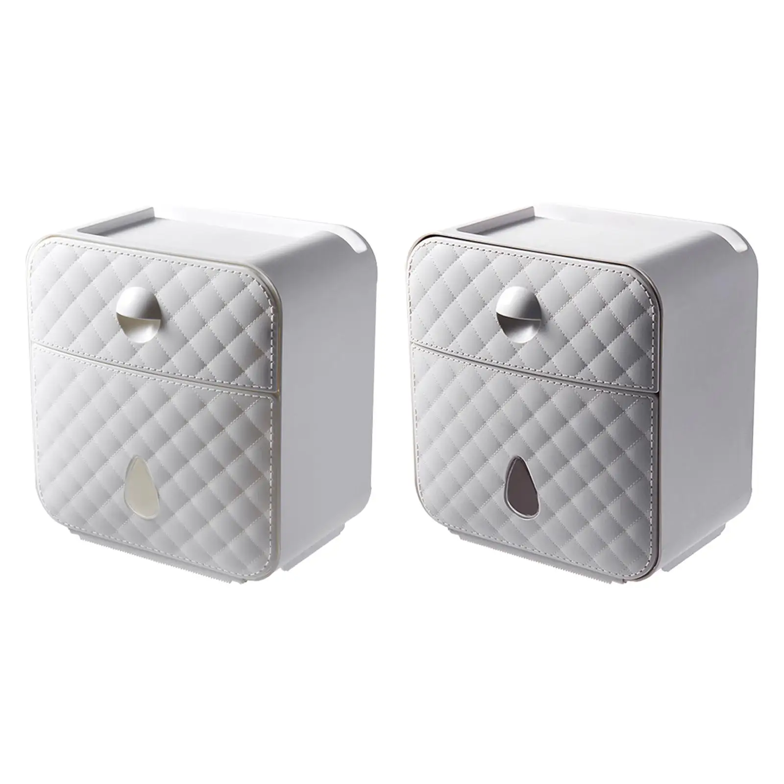 Wall Mounted Toilet Paper Holder Decorative Organizer Rectangular Shelf Modern Waterproof Tissue Box