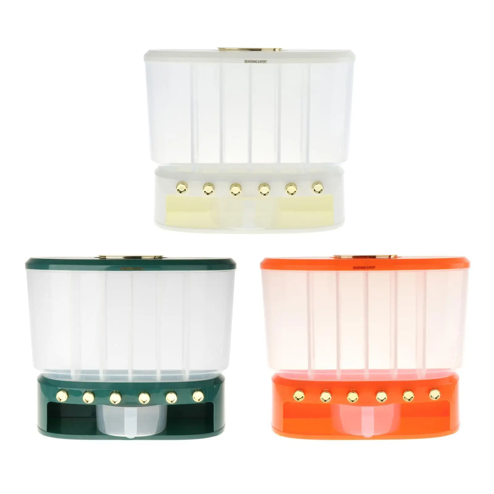 Rice Separate Bucket 6 Grids with Lids Airtight Food Storage for Restaurant