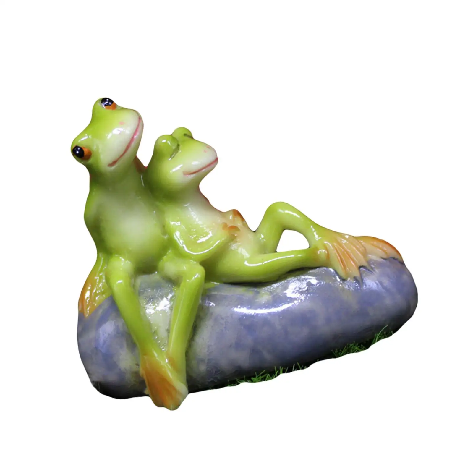 Adorable Sitting Frog Sculpture Housewarming Gift Smooth for Patio Balcony